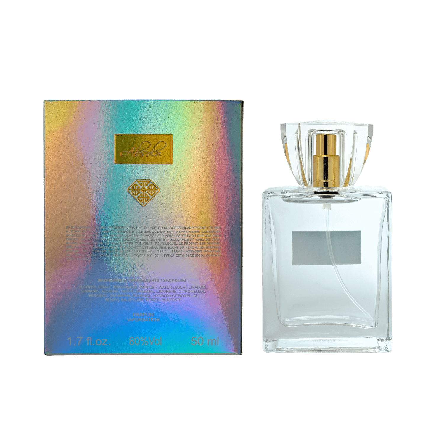 Absolu perfume-original box and bottle (back view)