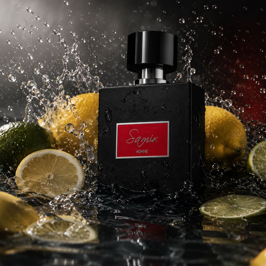 Samir splashing the water with lemons and bergamot